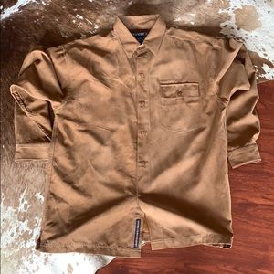 Men’s brown  long sleeve button down